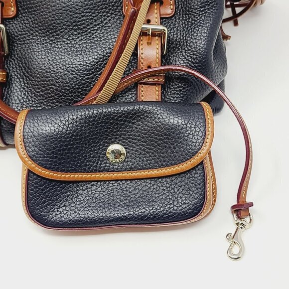 Dooney & Bourke | Large Vintage Black Pebble Grain Flortentine Satchel Bag - Picture 10 of 15